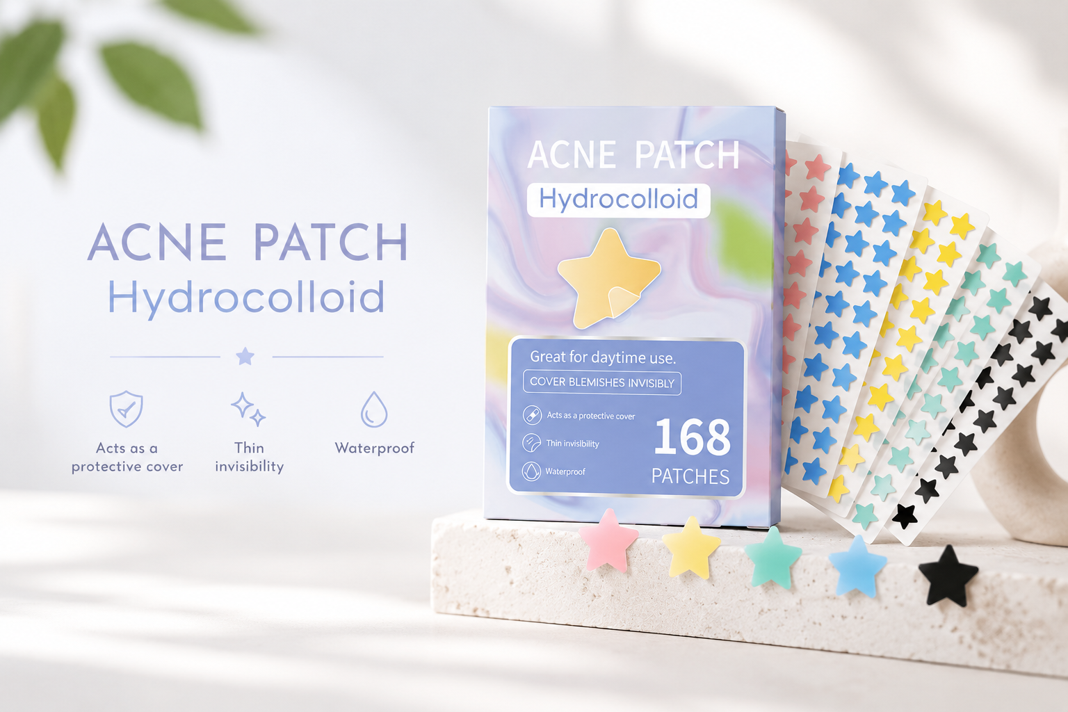 Star Glow Acne Patches — Colorful Hydrocolloid Stickers