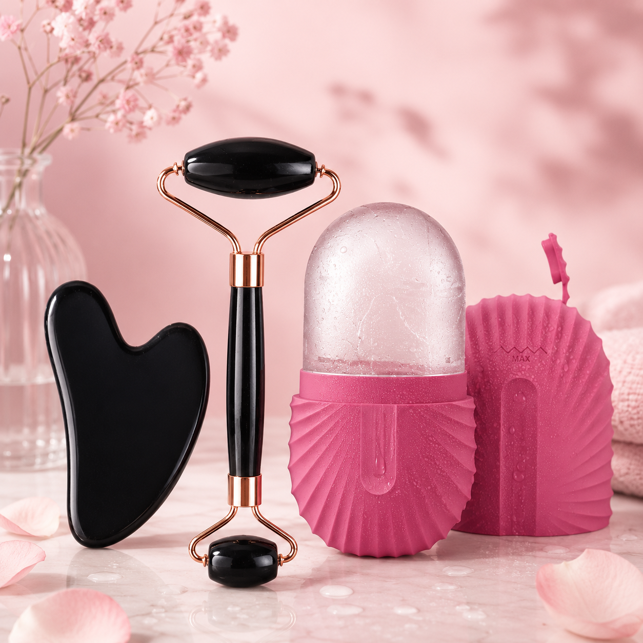 Glow Skin Ice Roller Set — Face Massage & Sculpting Kit