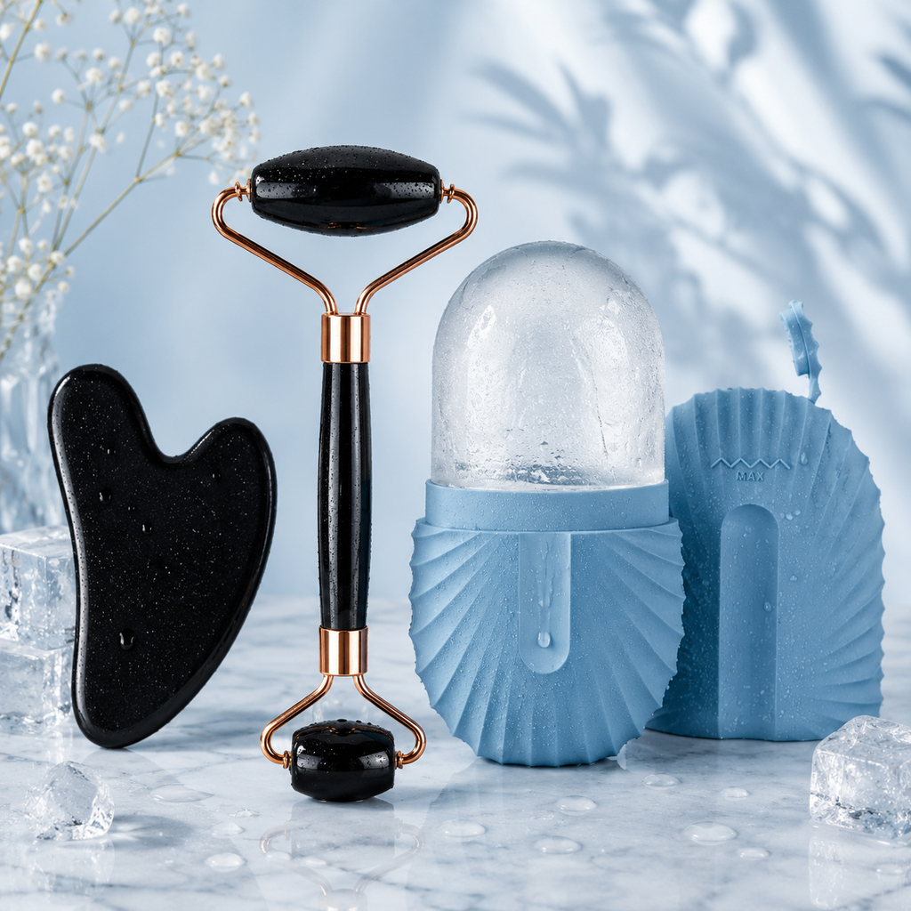 Glow Skin Ice Roller Set — Face Massage & Sculpting Kit