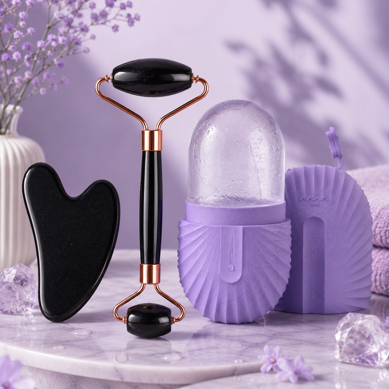Glow Skin Ice Roller Set — Face Massage & Sculpting Kit