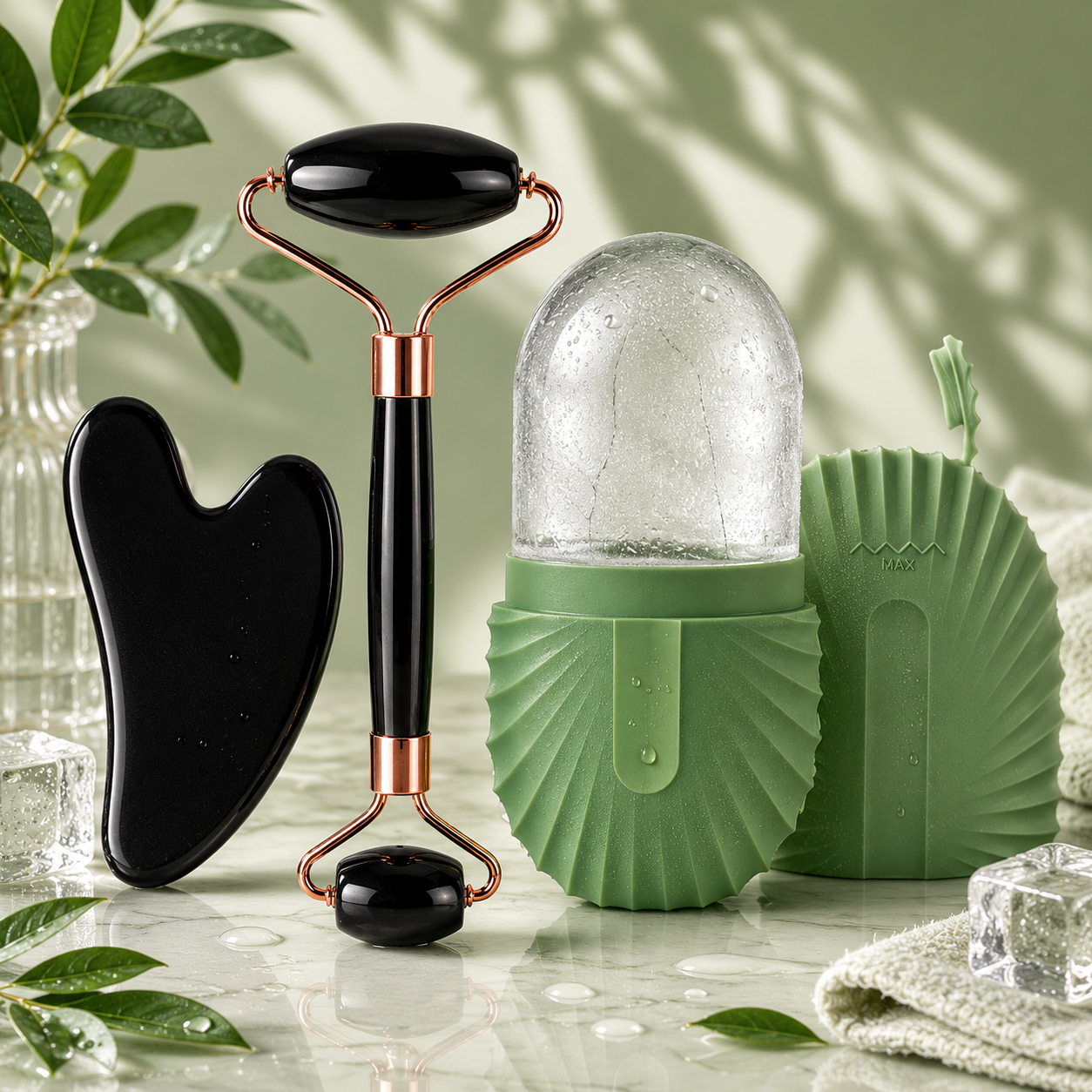 Glow Skin Ice Roller Set — Face Massage & Sculpting Kit