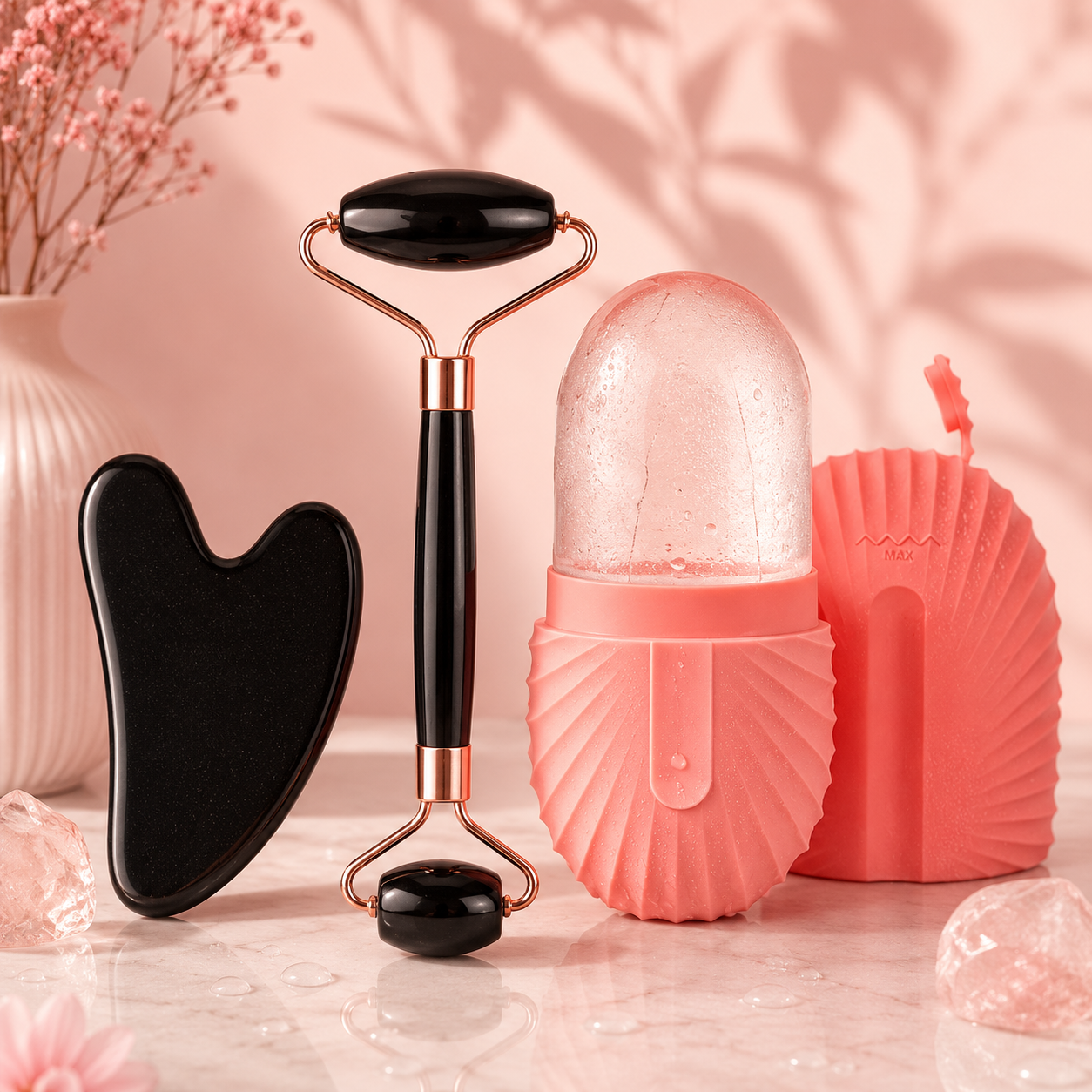 Glow Skin Ice Roller Set — Face Massage & Sculpting Kit